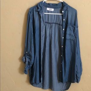 Blue jean button down shirt